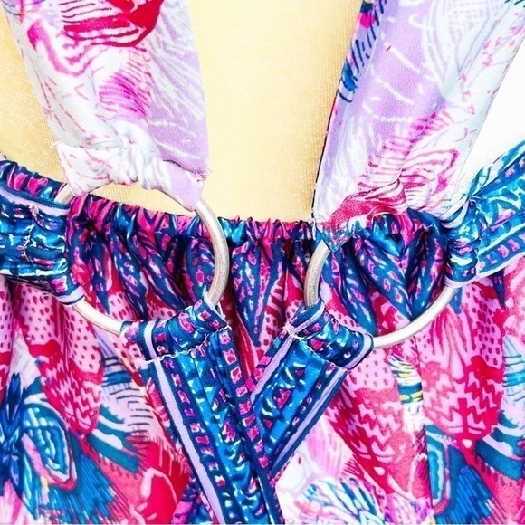 Free People Daydreamin’ Dress Large Butterflies Pink Blue Festival New w/o Tags - Picture 8 of 9